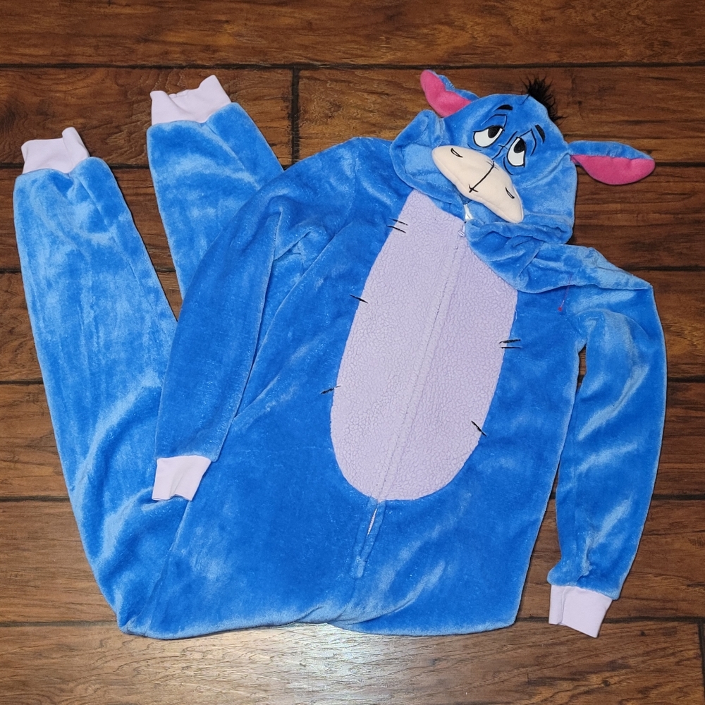 Disney women's Eeyore One piece zippered pajamas